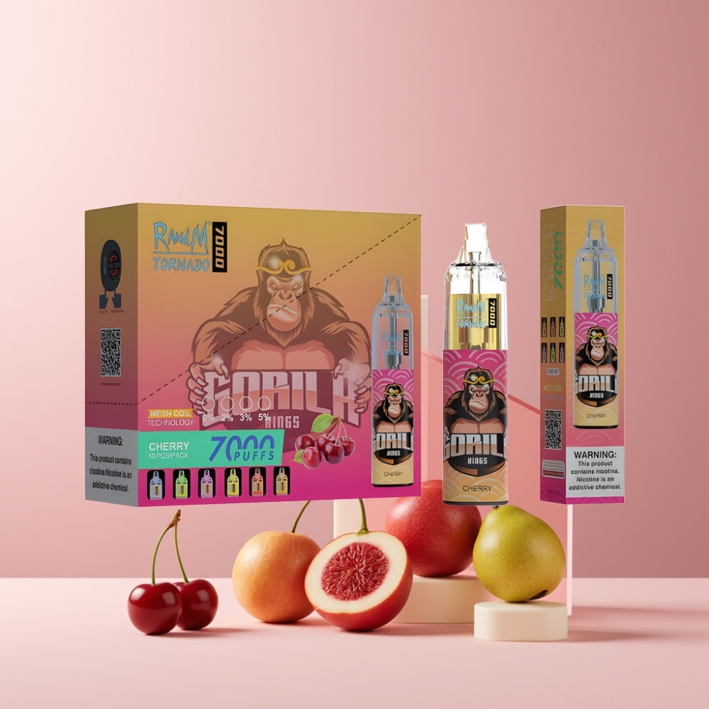 RandM Fumot Tornado 7000 Italia ingrosso - 14ML E-liquid, 850MAH, Mesh Coil, Aria Regolabile, Ciliegia