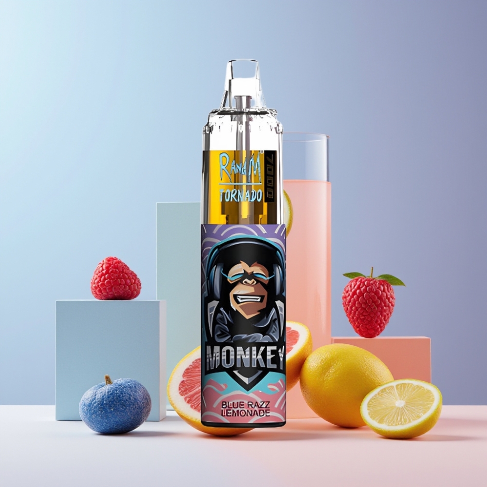RandM Fumot Tornado 7000 Italia ingrosso - 14ML E-liquid, 850MAH, Mesh Coil, Blu Lampone Limonata