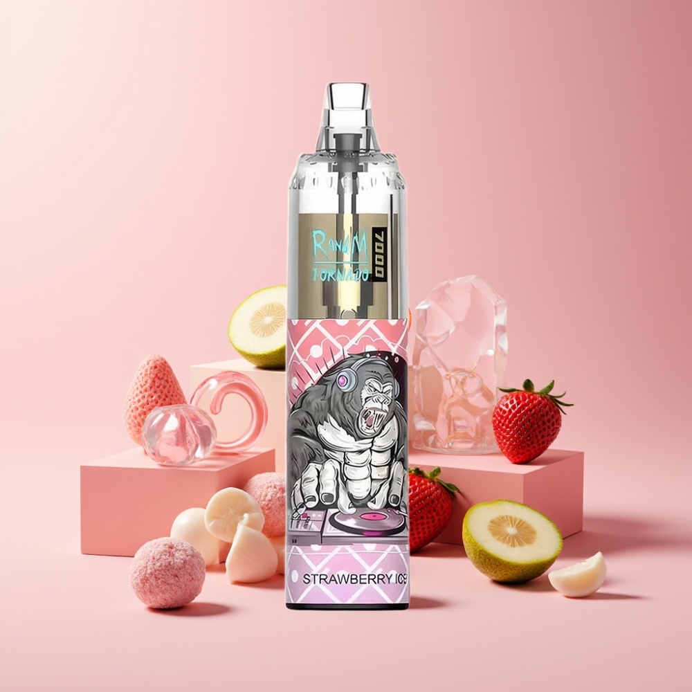 RandM Fumot Tornado 7000 Italia ingrosso - Fragola Ghiaccio, 14ML, Tipo-C, RGB, 0-5% Nicotina, Aria Regolabile