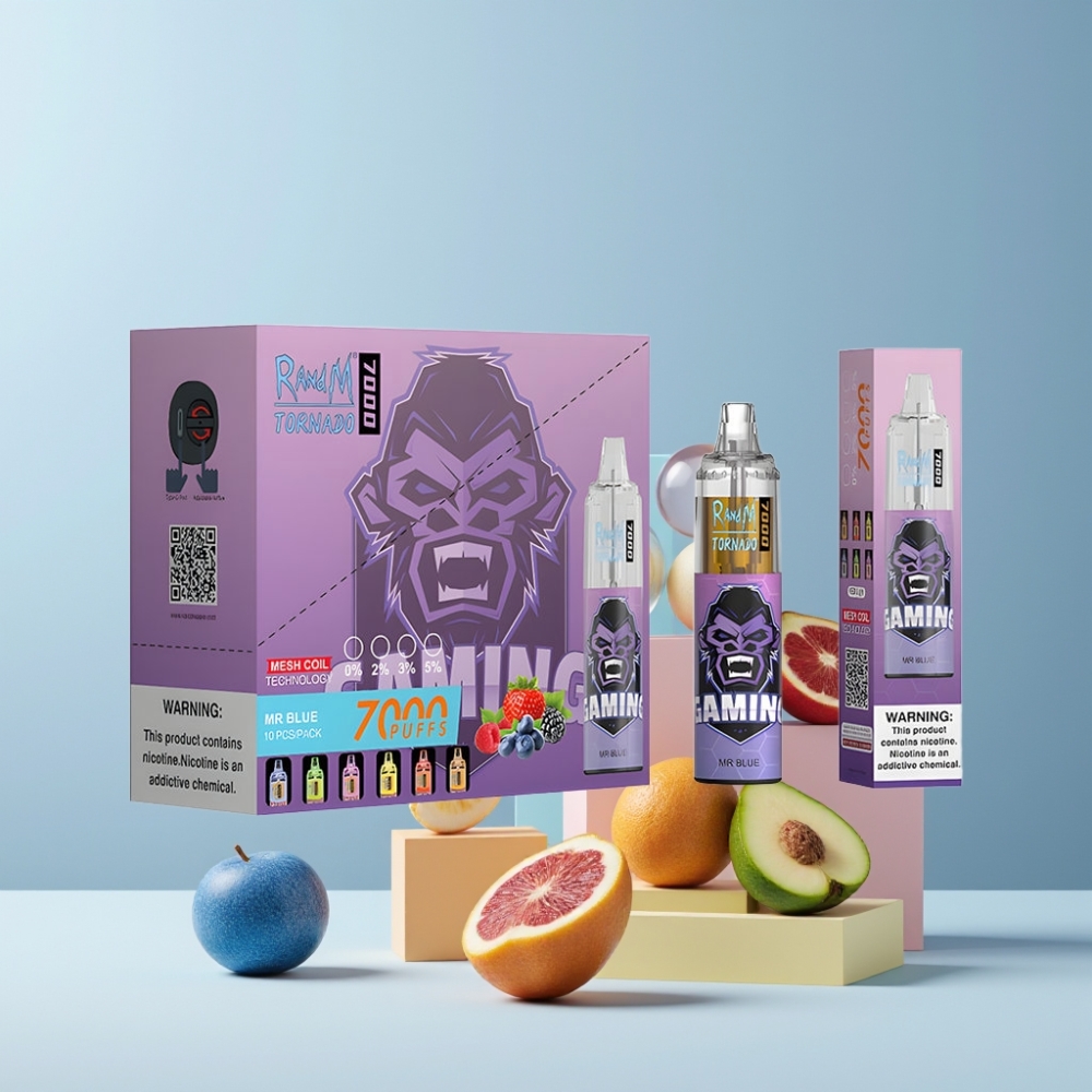 RandM Fumot Tornado 7000 Puff Disposable Vape Dr. Blu Italia Ingrosso - 14ML, 850MAH, Mesh Coil, Tipo-C
