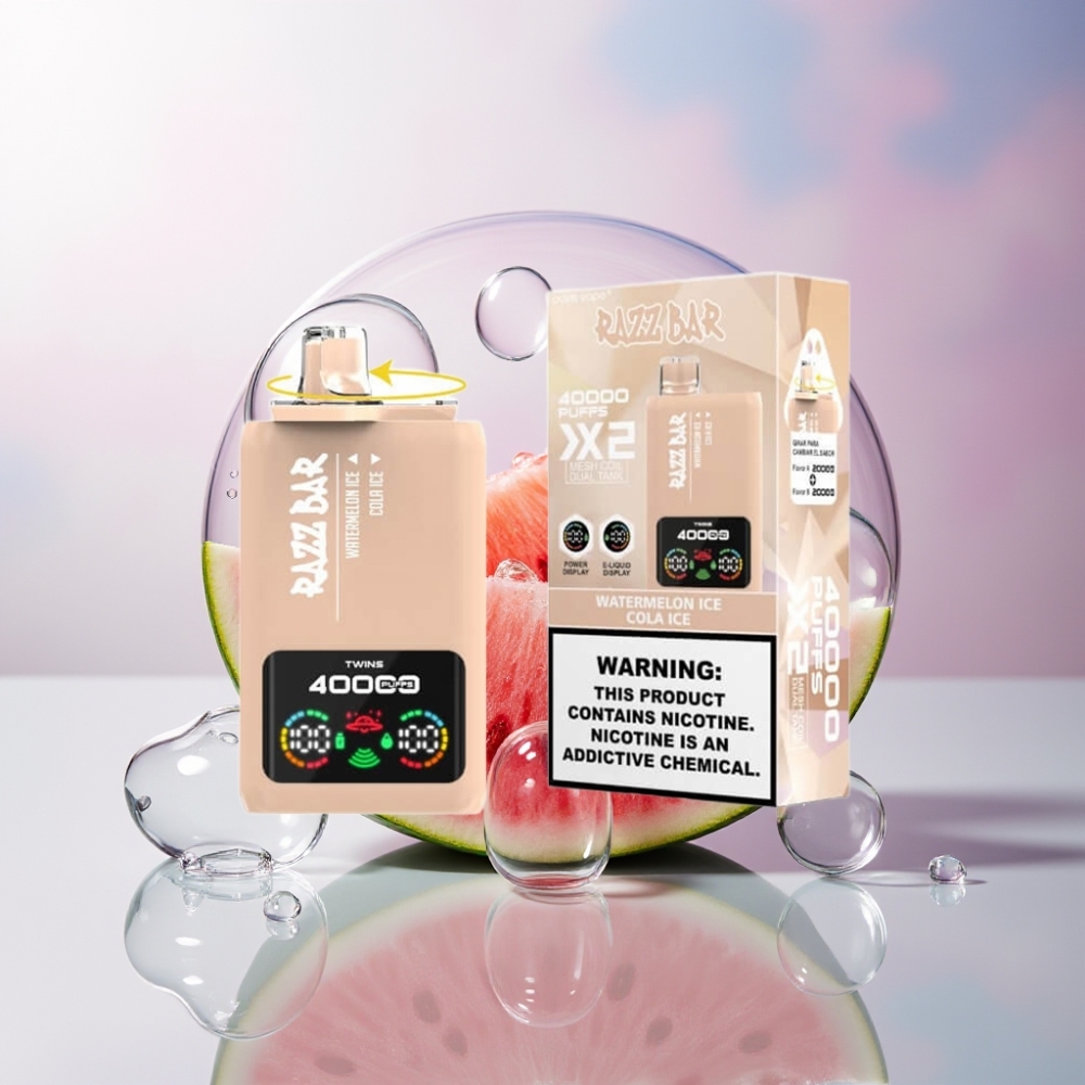 Razz Bar 40000 Puff Italia Ingrosso Sigaretta elettronica usa e getta Anguria Ghiaccio & Cola Ghiaccio con Display, 1.0Ω 2 Mesh, 650mAh
