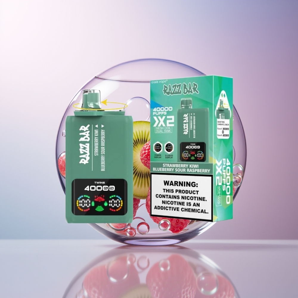 Razz Bar 40000 Puff Italia Ingrosso Sigaretta elettronica usa e getta Fragola Kiwi & Mirtillo Lampone Acido, Display, 1.0Ω 2 Mesh, 650mAh
