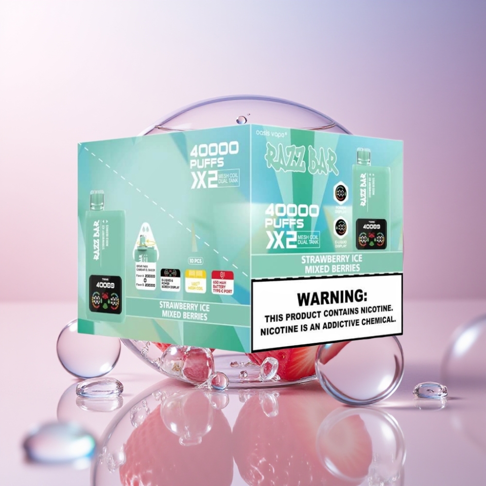 Razz Bar 40000 Puffs Italia Ingrosso Display Schermo Fragola Ghiaccio & Frutti di Bosco 2% 5% Nicotina