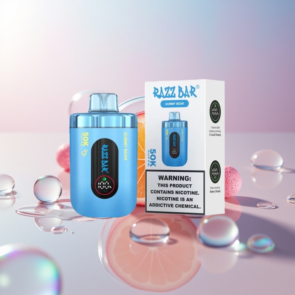 Razz Bar 50K Puffs Italia ingrosso Sigaretta elettronica usa e getta Gummy Bear Orso Gommoso 50000 Puff 1.0 Ohm 650mAh Type-C 2% Nic