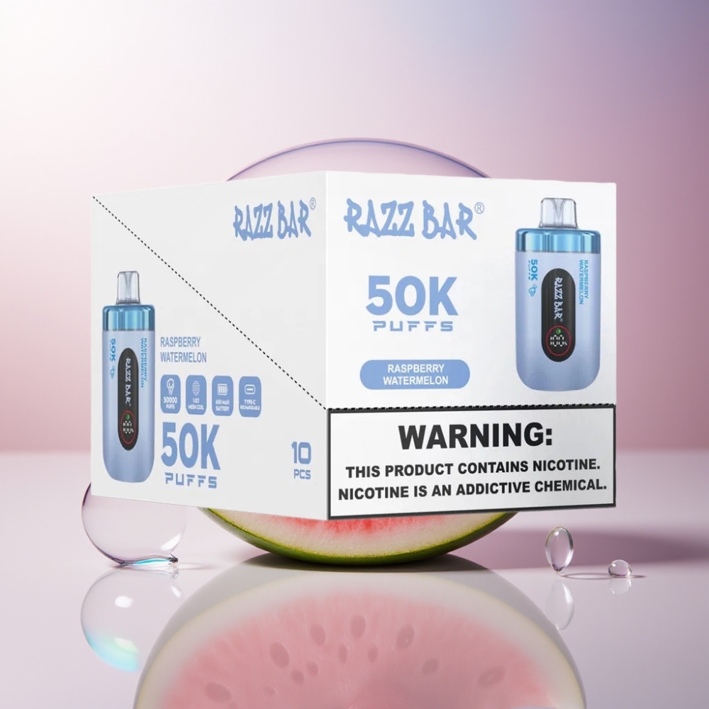 Razz Bar 50K Puffs Italia ingrosso Sigaretta elettronica usa e getta Lampone Anguria 50000 Puffs 1.0 Ohm 650mAh