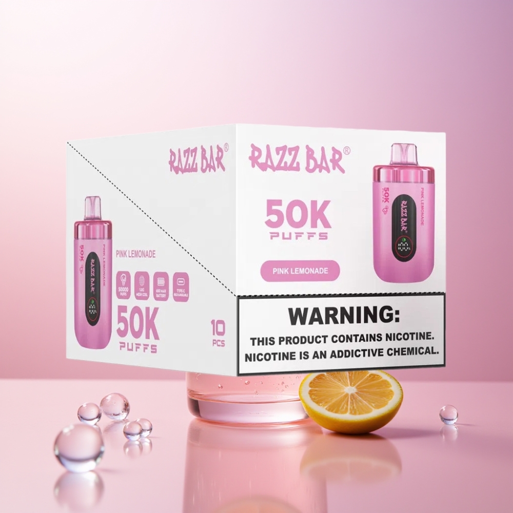 Razz Bar 50K Puffs Italia ingrosso Sigaretta elettronica usa e getta Limonata Rosa 50K Puffs 650Mah 2% Nic