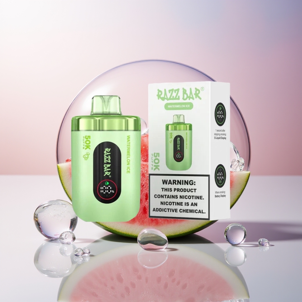 Razz Bar 50K Puffs Sigaretta elettronica usa e getta Anguria Ghiacciata Italia Ingrosso 50000 Puff 650Mah 2% Nic