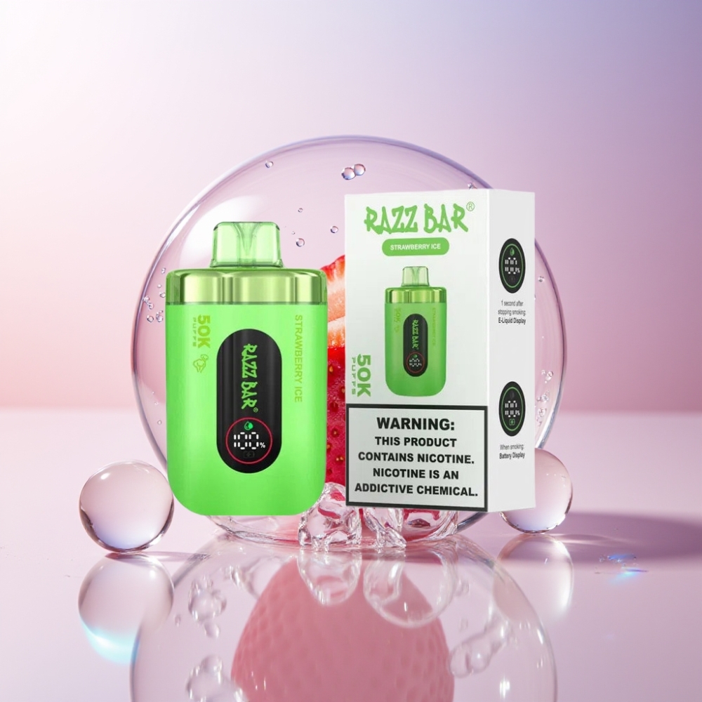 Razz Bar 50K Puffs Sigaretta elettronica usa e getta Fragola Ghiaccio - Italia Ingrosso 50000 Puff, 1.0 Ohm, Ricaricabile