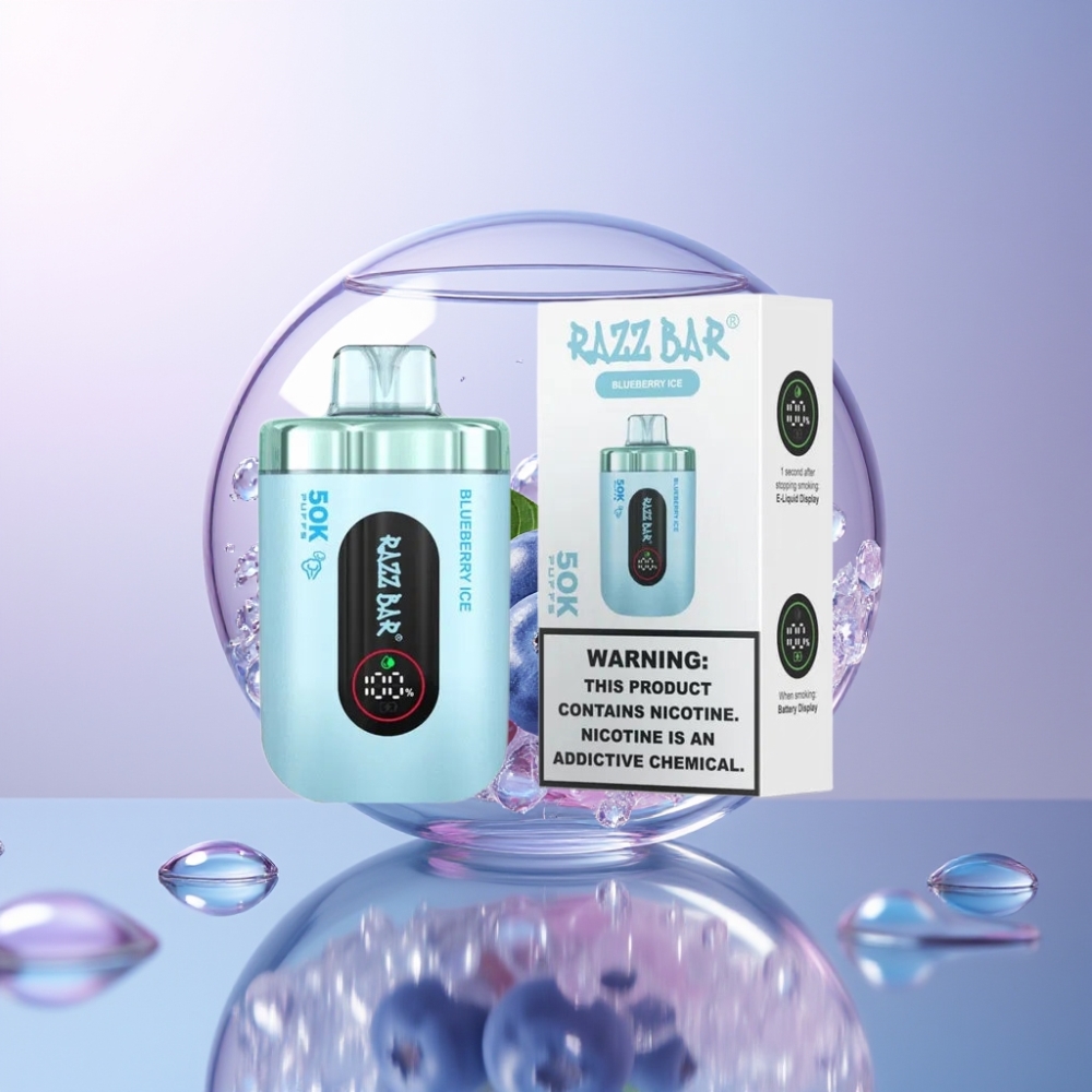 Razz Bar 50K Puffs Sigaretta elettronica usa e getta Mirtillo Ghiaccio Italia Ingrosso 50000 Puff 1.0 Ohm 650mAh