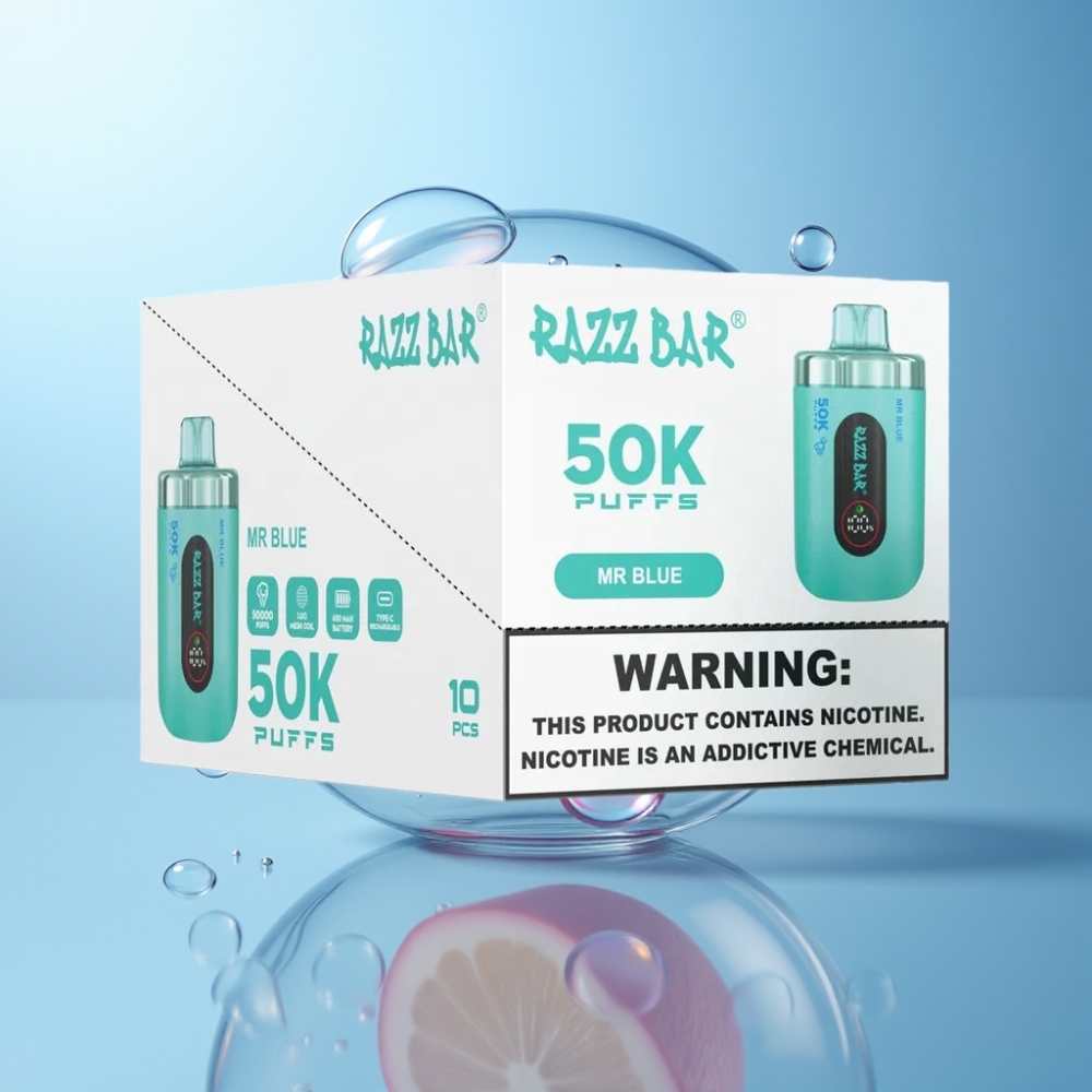 Razz Bar 50K Puffs Sigaretta elettronica usa e getta Mr Blu Italia Ingrosso 50000 Puff 1.0 Ohm 650mAh