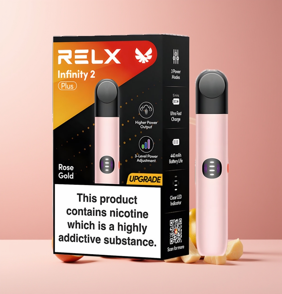 RELX Infinity 2 Plus Dispositivo Italia Ingrosso Rosa Oro 3 Modalità 10W 440mAh