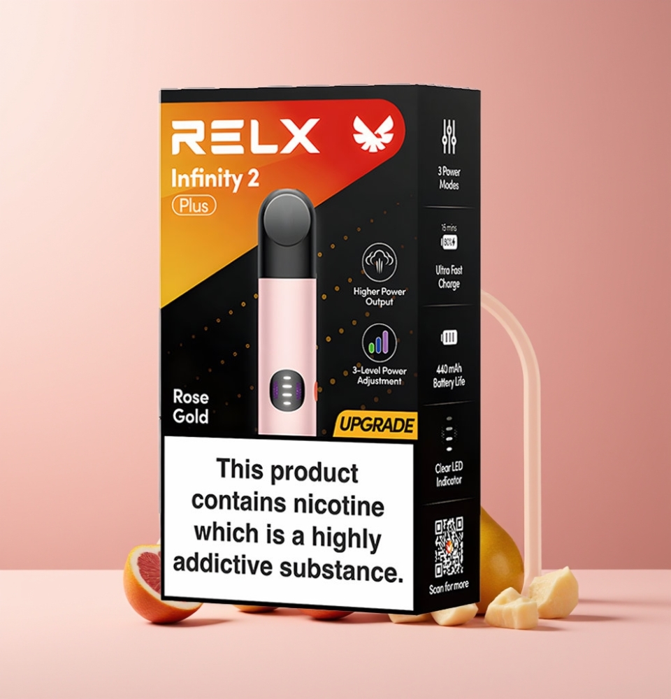 RELX Infinity 2 Plus Dispositivo Italia Ingrosso Rosa Oro 3 Modalità 10W 440mAh