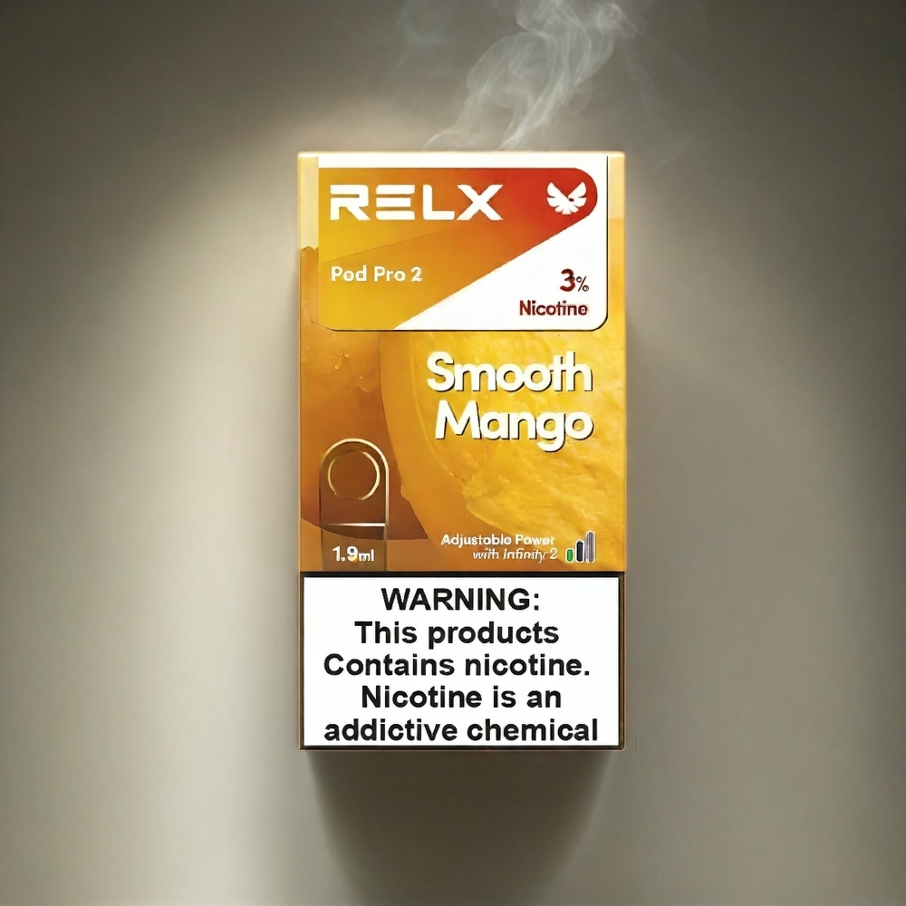 RELX Pod Pro 2 Italia Ingrosso - 600 Puffs, 1.9ml, 3% & 5% Nicotina, Smooth Mango, Eco/Smooth/Boost Modalità