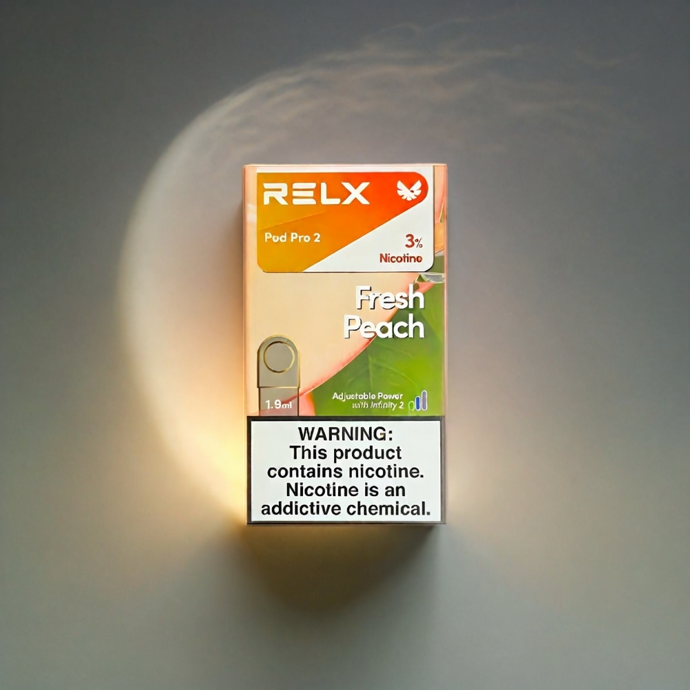 RELX Pod Pro 2 Italia Ingrosso - Pesca Fresca, 3%/5% Nicotina, 600 Puffs, 1.9ml, 2/3 Pods, 3 Modalità (Eco 5.5W, Smooth 6.5W, Boost 8W)