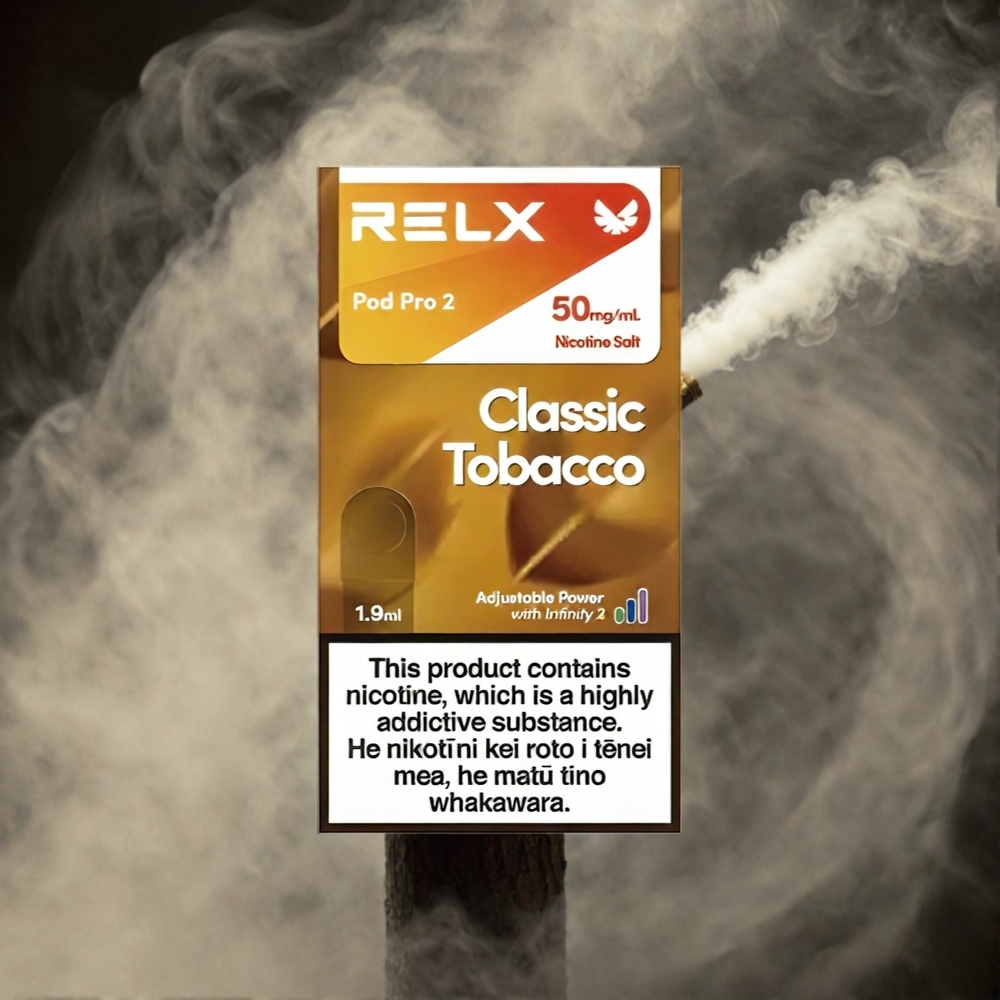 RELX Pod Pro 2 Italia Ingrosso – Tabacco Classico, 1.9ml, 600 Puffs, 3 livelli di nicotina (3%, 5%), 3 modalità di tensione (5.5W, 6.5W, 8W)