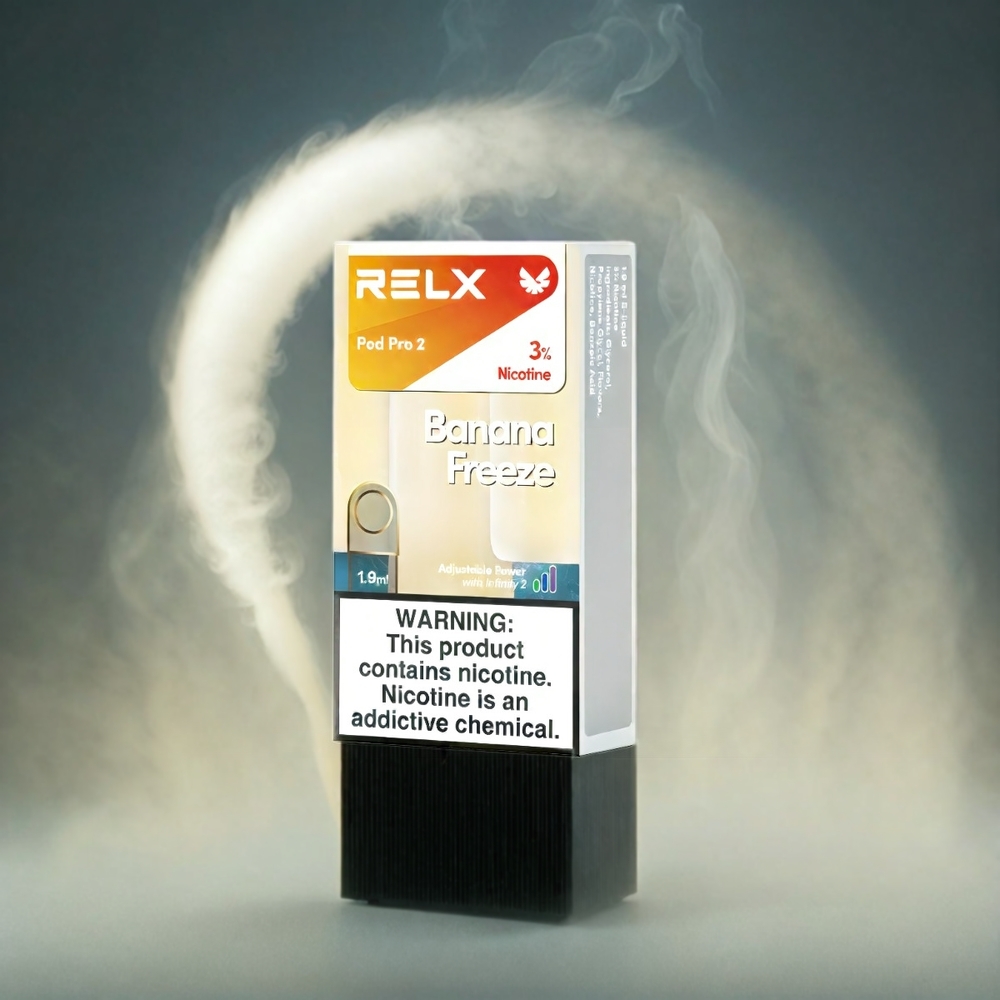 RELX Pod Pro 2 Vape Banana Freeze Italia Ingrosso - 3% & 5% Nicotine, 600 Puffs, 1.9ml, Modalità Eco/Smooth/Boost