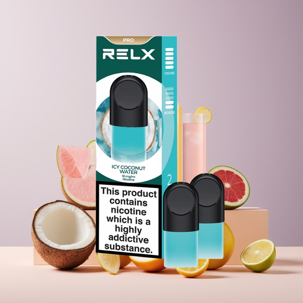 RELX Pod Pro Italia Ingrosso 1.8% Nicotina Gusto Cocco Glaciale 1.9ml