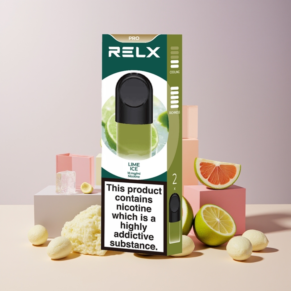 RELX Pod Pro Italia Ingrosso 1.8% Nicotina Gusto Lime Ghiaccio 1.9ml