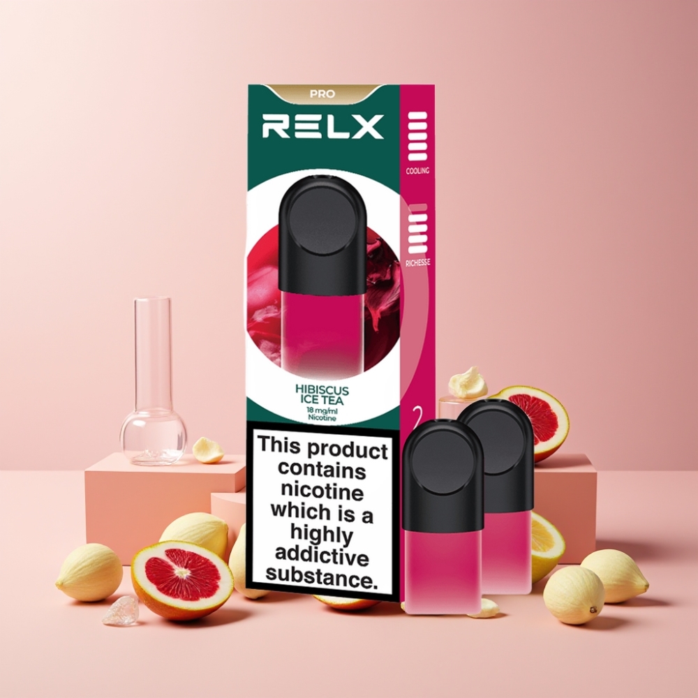 RELX Pod Pro Italia Ingrosso 1.8% Nicotina Tè al Ibisco Ghiacciato Gusto Ricco