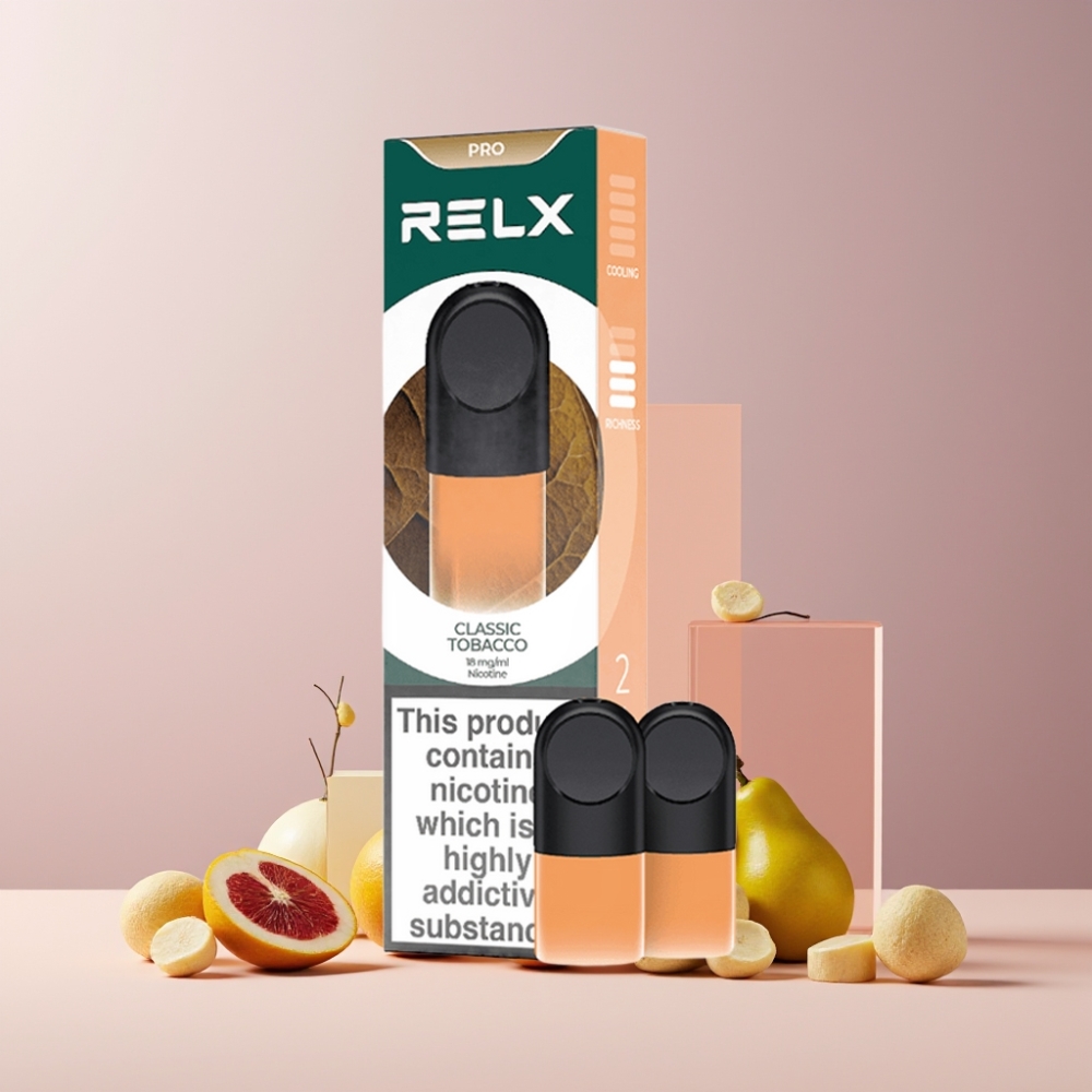 RELX Pod Pro Italia Ingrosso 1.8% Nicotina Tabacco Classico 1.9ml Gusto Ricco e Vapore Abbondante