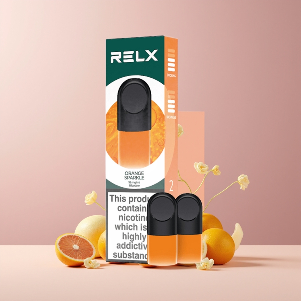 RELX Pod Pro Italia ingrosso - Arancione Scintillante 1.8% Nicotina, 1.9 ml, Gusto Eccezionale