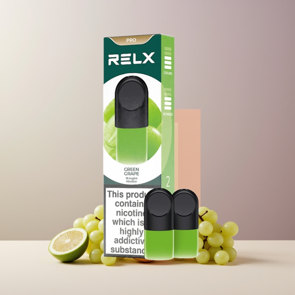RELX Pod Pro Italia ingrosso Uva Verde 1.8% Nicotina 1.9ml Gusto Ricco Esperienza Morbida
