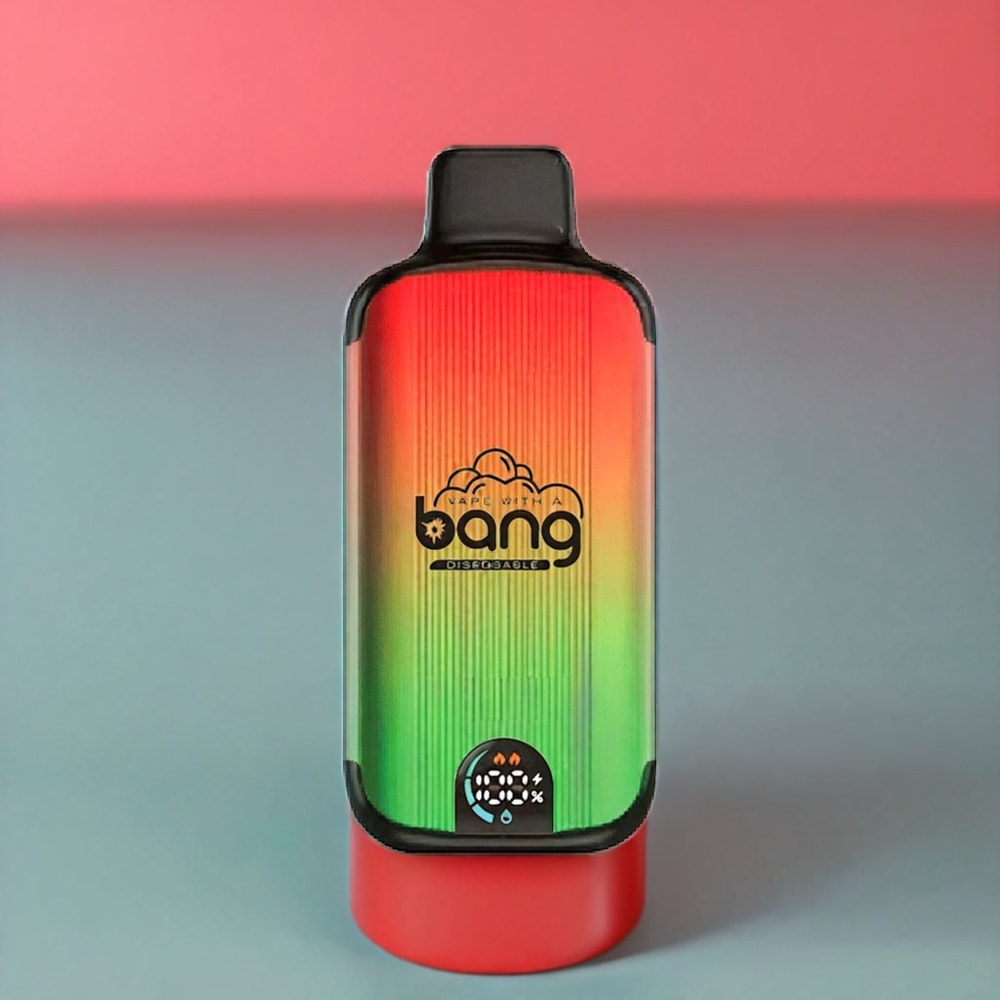 Bang 20000 Puff vape monouso Fragola Anguria - Italia Ingrosso con Batteria 13400, Ricarica Type-C, Dual Bobina a maglie e Schermo Intelligente, Nicotina 0%,2%,3%,5%