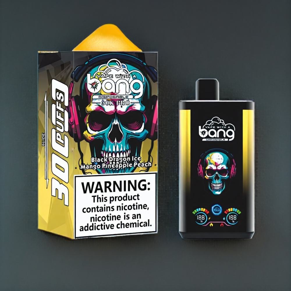 Bang 30K Pro 30000 Puff Italia Ingrosso vape monouso Drago Nero Ghiaccio & Mango Ananas Pesca