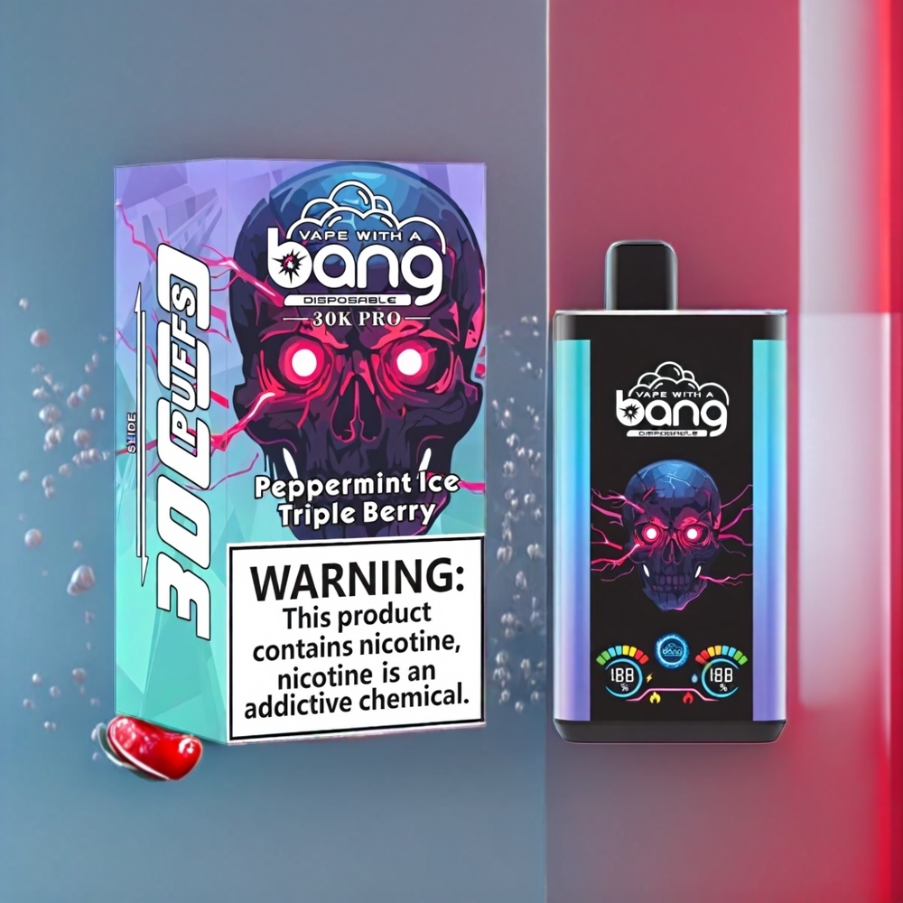 Bang 30K Pro 30000 Puff Italia Ingrosso vape monouso Menta Ghiacciata & Triple Berry con 36ml di E-Liquid, 550mAh Batteria e Sistema Dual-Flavor