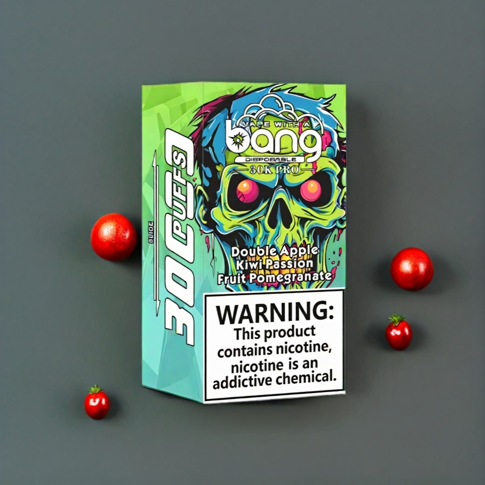 Bang 30K Pro 30000 Puff Italia ingrosso vape monouso Doppia Mela & Kiwi Frutto della Passione Melagrana con 36ml di E-Liquid, 550mAh, 0%-5% Nicotina, Sistema Dual-Flavor