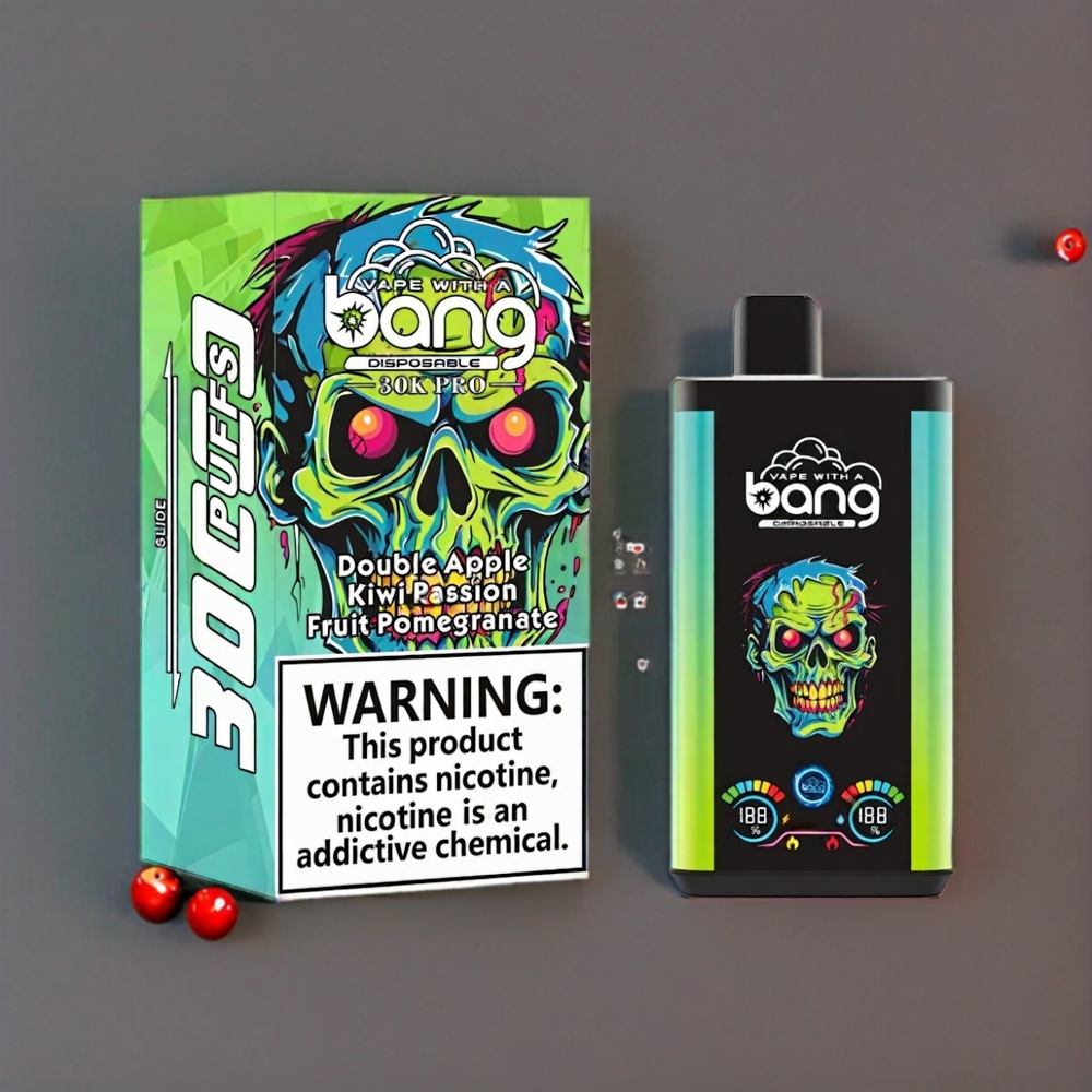 Bang 30K Pro 30000 Puff Italia ingrosso vape monouso Doppia Mela & Kiwi Frutto della Passione Melagrana con 36ml di E-Liquid, 550mAh, 0%-5% Nicotina, Sistema Dual-Flavor