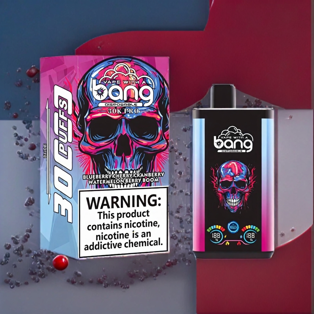 Bang 30K Pro 30000 Puff vape monouso Italia Ingrosso Mirtillo Blu Ciliegia Mirtillo Rosso & Cocomero Berry Boom con 36ml Capacità E-Liquid e 550mAh Batteria