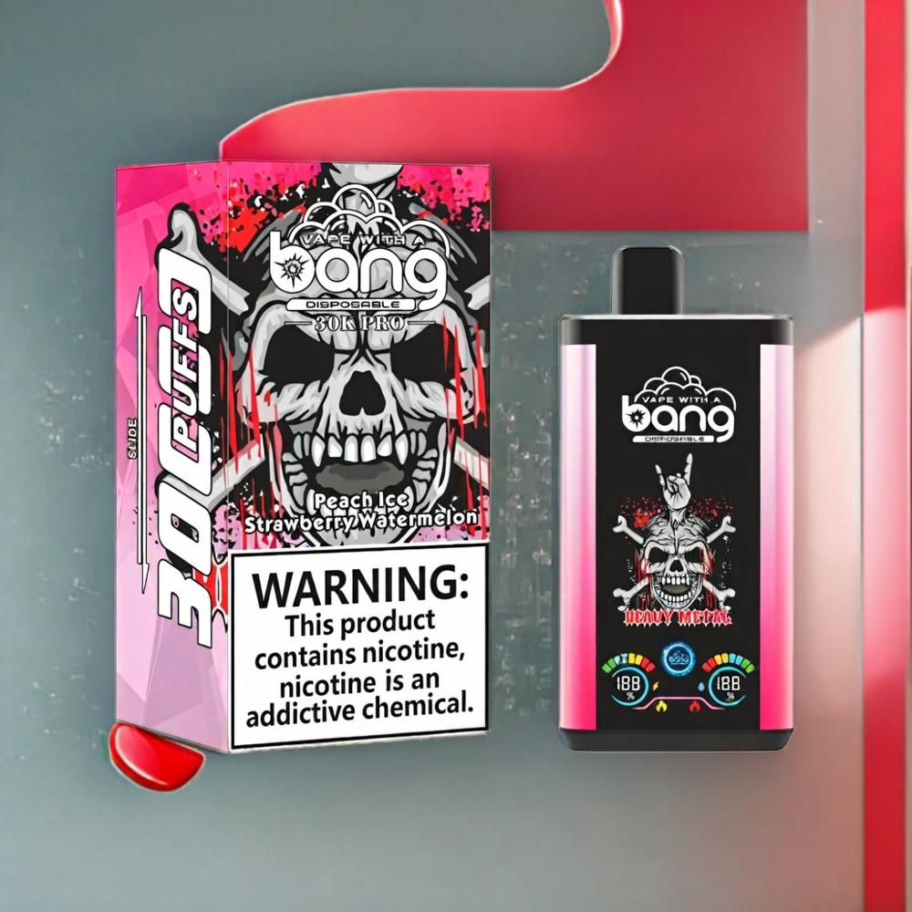 Bang 30K Pro 30000 Puff vape monouso Italia Ingrosso - Pesca Ghiaccio & Anguria Fragola / 36ml - 550mAh - 0%, 2%, 3%, 5% Nicotina - Sistema Doppio Gusto