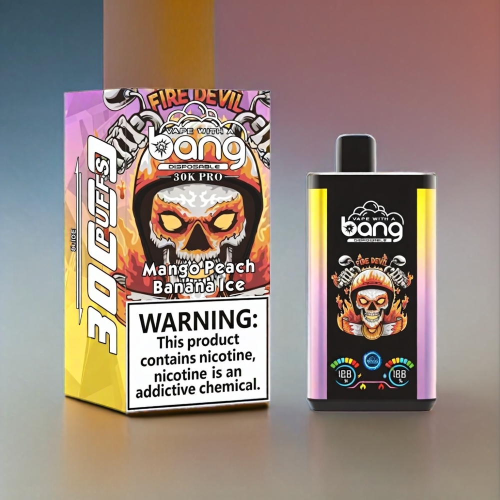 Bang 30K Pro 30000 Puff vape monouso Mango Pesca & Banana Ghiaccio Italia Ingrosso - 36ml, 550mAh, Nicotina 0%/2%/3%/5%, Sistema Dual-Flavor