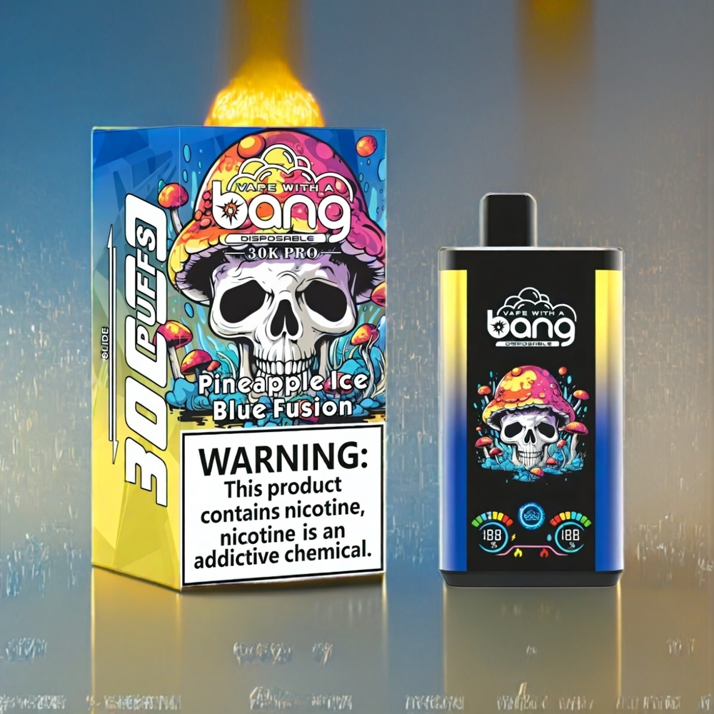 Bang 30K Pro 30000 Puffs vape monouso Ananas Ghiaccio & Blu Fusion Italia ingrosso con 36ml e 550mAh