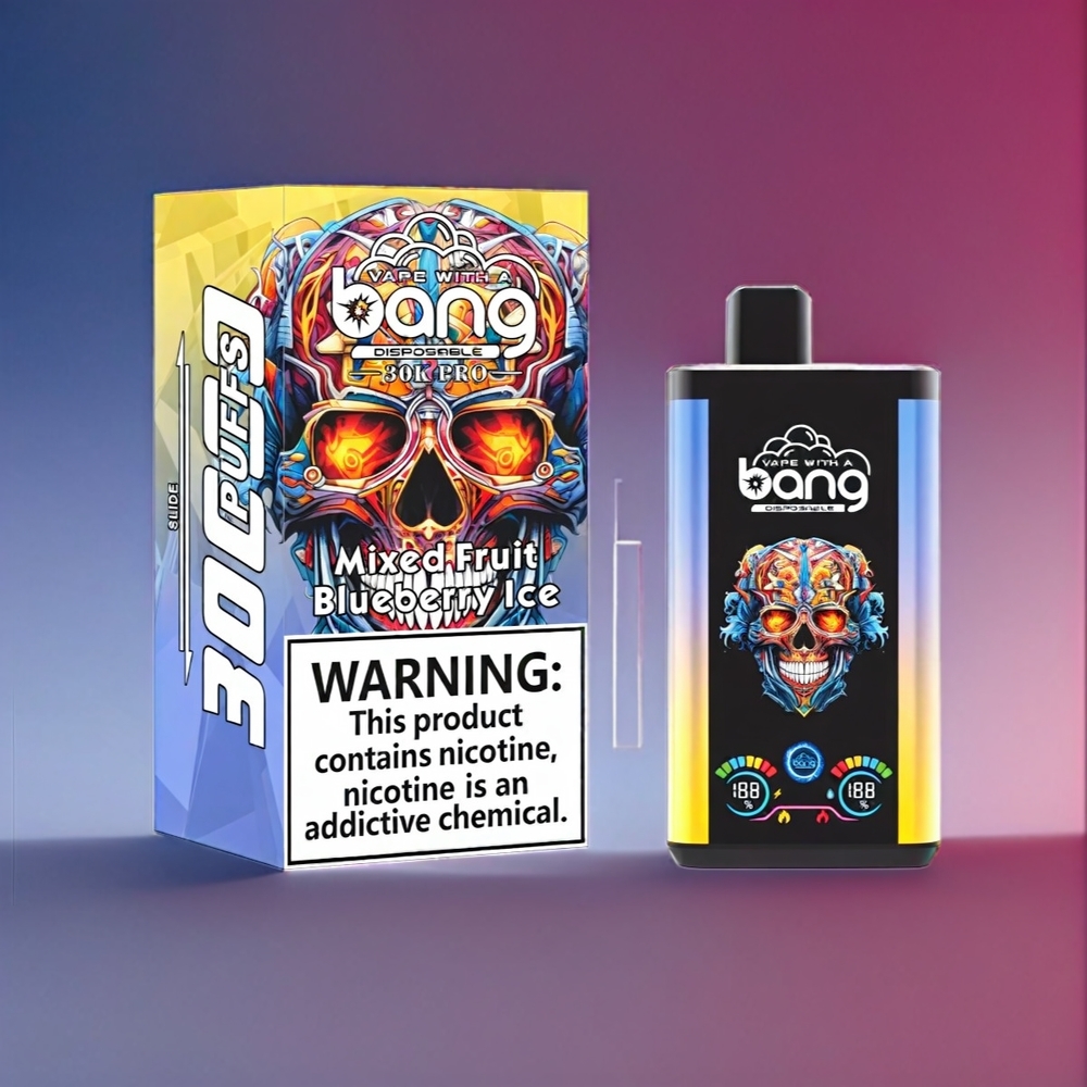 Bang 30K Pro Italia Ingrosso 30000 Puff vape monouso Frutta Mista & Mirtillo Ghiacciato con 36ml E-Liquid, 550mAh, Dual-Flavor System, Nicotina 0%/2%/3%/5%