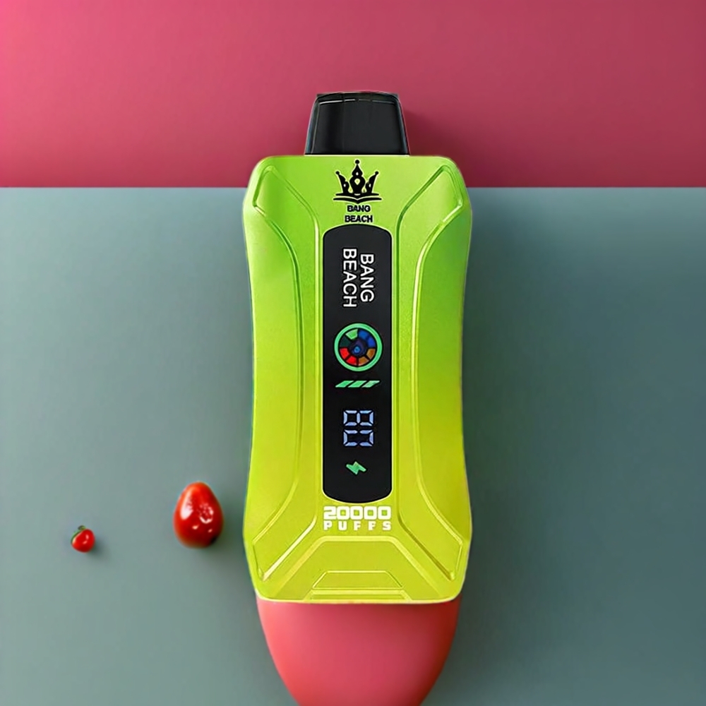 Bang Beach 20000 Puffs vape monouso Sourapple Italia Ingrosso con 35ml di E-Liquid, 650mAh, Schermo Intelligente e Design Ergonomico