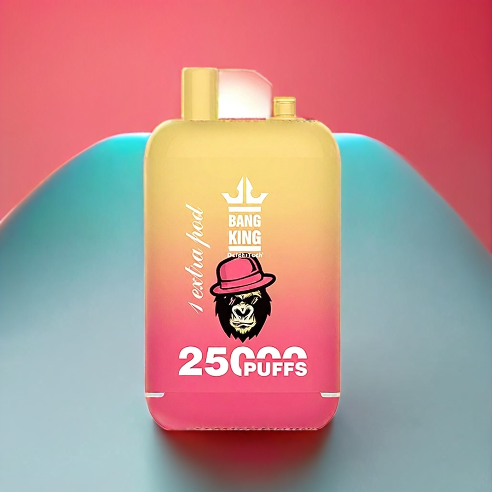 Bang King 25000 Puff Italia Ingrosso vape monouso Pesca Succosa Ghiacciata – 46ml, 650mAh, Dual Pod System, Tipo-C, 0%-5% Nicotina, Bobina a maglie 1.0 Ohm