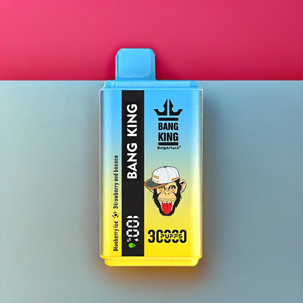 Bang King 30000 Puff Italia Ingrosso vape monouso Mirtillo Ghiaccio, Fragola e Banana con 36ml E-Liquid, 550mAh Batteria, 1.2 Mesh Dual Coil, Tipo-C Ricarica