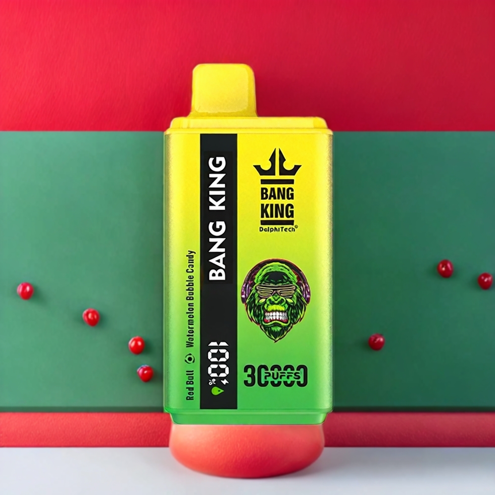 Bang King 30000 Puff vape monouso Italia Ingrosso Red Bull Anguria Caramella Bollente con 36ml di E-Liquido, Batteria 550mAh, 1.2 Mesh Dual Coil e Porta Type-C