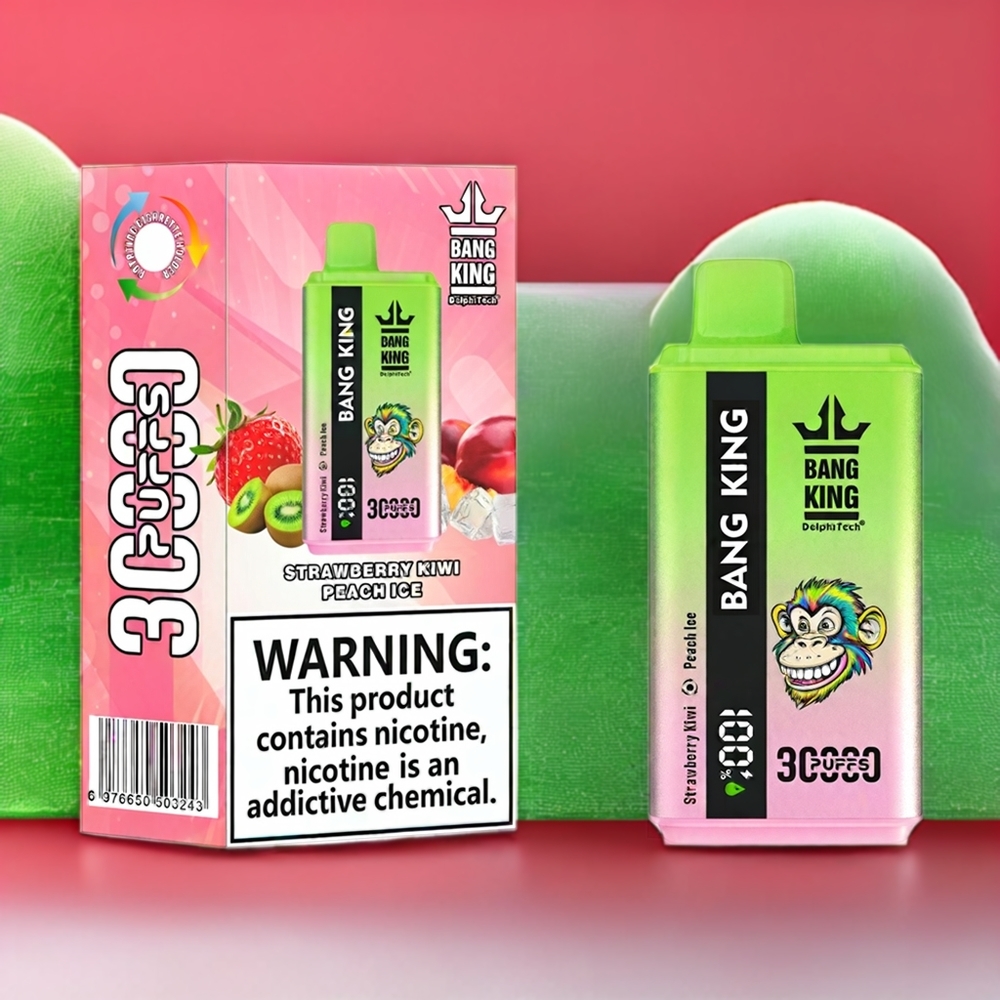 Bang King 30000 Puffs vape monouso Fragola Kiwi Pesca Ghiaccio - Italia Ingrosso - 36ml, 550mAh, Type-C