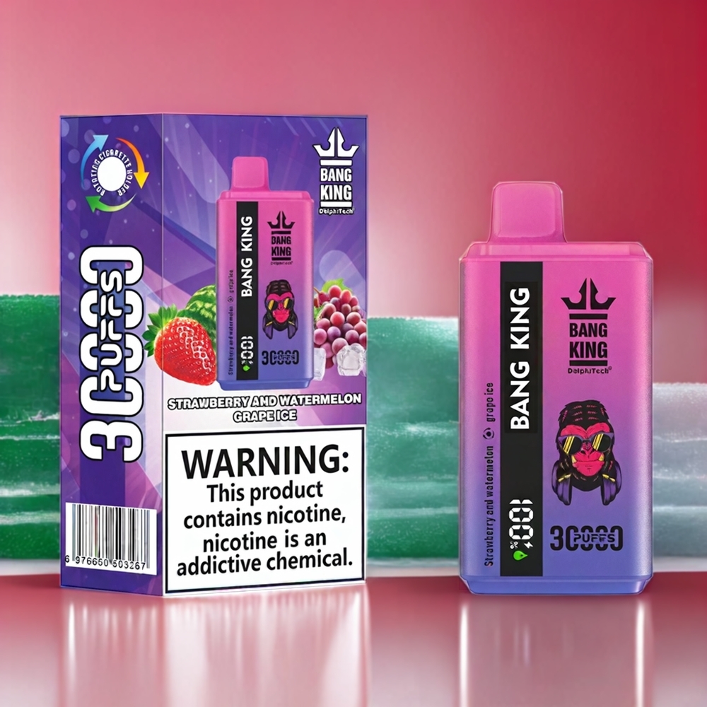 Bang King 30000 Puffs vape monouso Fragola e Anguria Uva Ghiacciata Italia Ingrosso - 36ml, 550mAh, Tipo-C