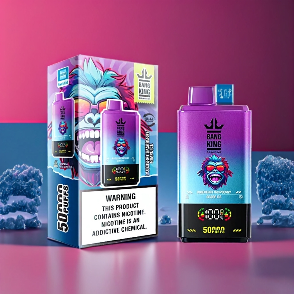 Bang King 50000 vape monouso Mirtillo Lampone Uva Ghiaccio Italia Ingrosso - 50ml, 850mAh, Tipo-C