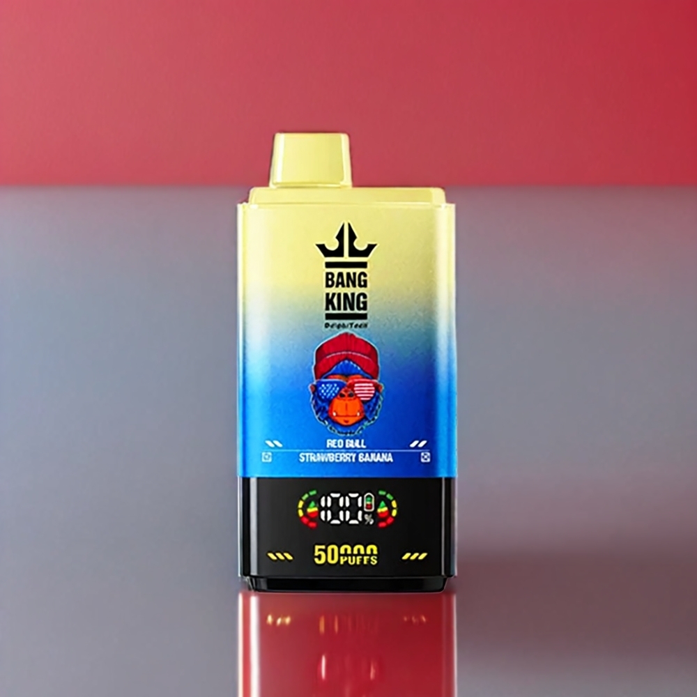 Bang King 50000 vape monouso Red Bull Fragola Banana Italia ingrosso con 50000 puff, 50ml e-liquid, batteria 850mAh e coil mesh 1.0
