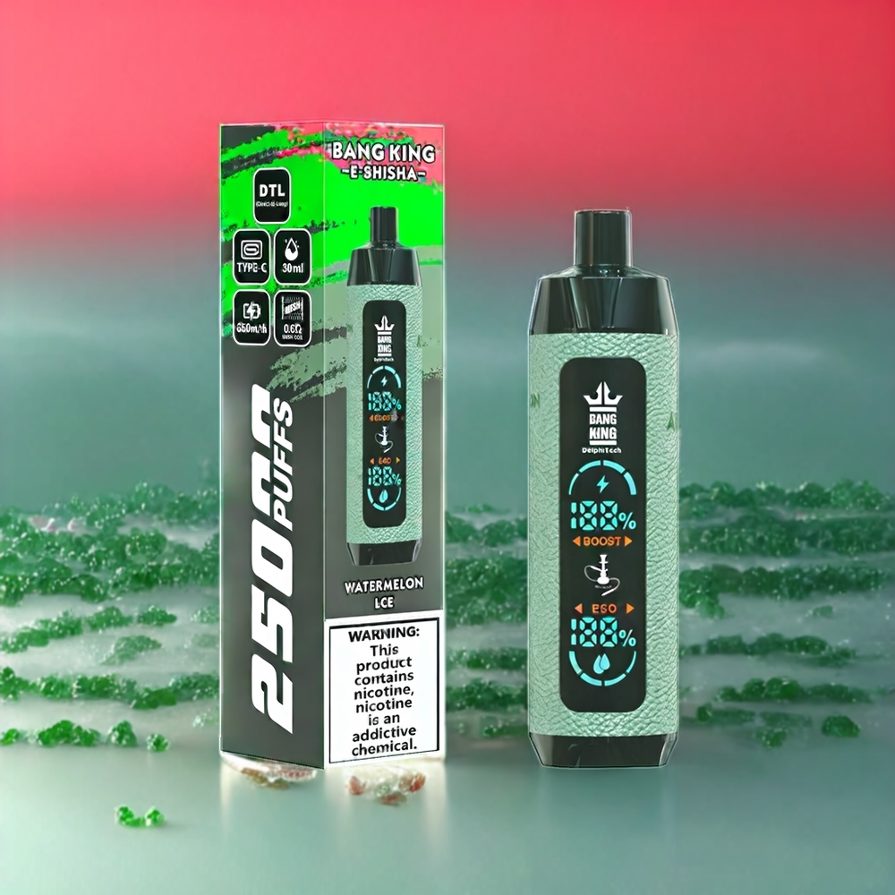 Bang King Shisha 25000 Puff vape monouso Anguria Ghiaccio Italia Ingrosso con 30ml E-Liquid, 650 mAh Batteria, 0.6 Ohm Bobina a maglie