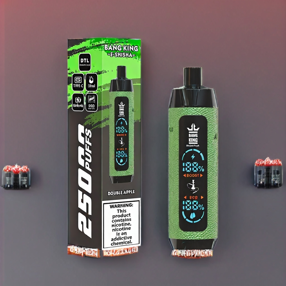 Bang King Shisha 25000 Puff vape monouso Mela Doppia - Italia Ingrosso - 30ml E-Liquid, 650 mAh, Tipo-C Ricarica, 0% 2% 3% 5% Nicotina
