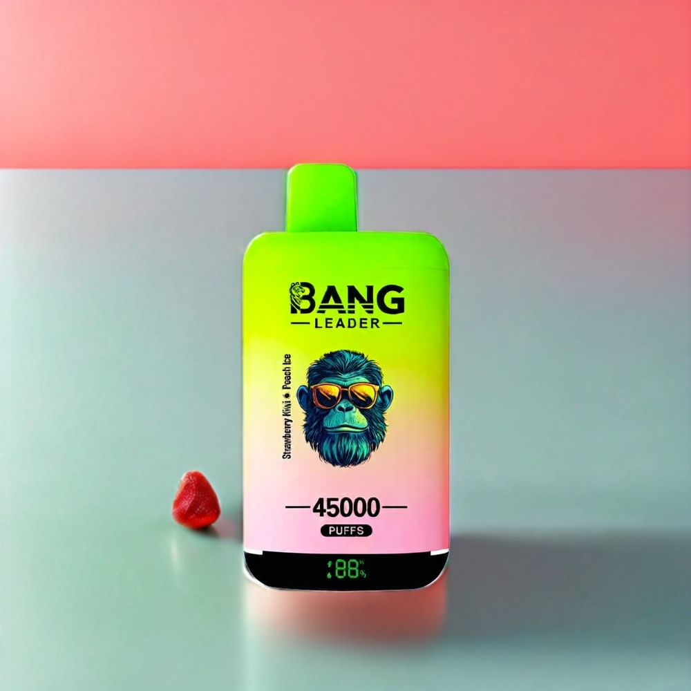 Bang Leader 45000 Puff Italia Ingrosso vape monouso Fragola Kiwi Pesca Ghiaccio con Schermo Intelligente, Porta USB Type-C e Design Doppio Gusto 2-in-1, 0%-5% Nicotina