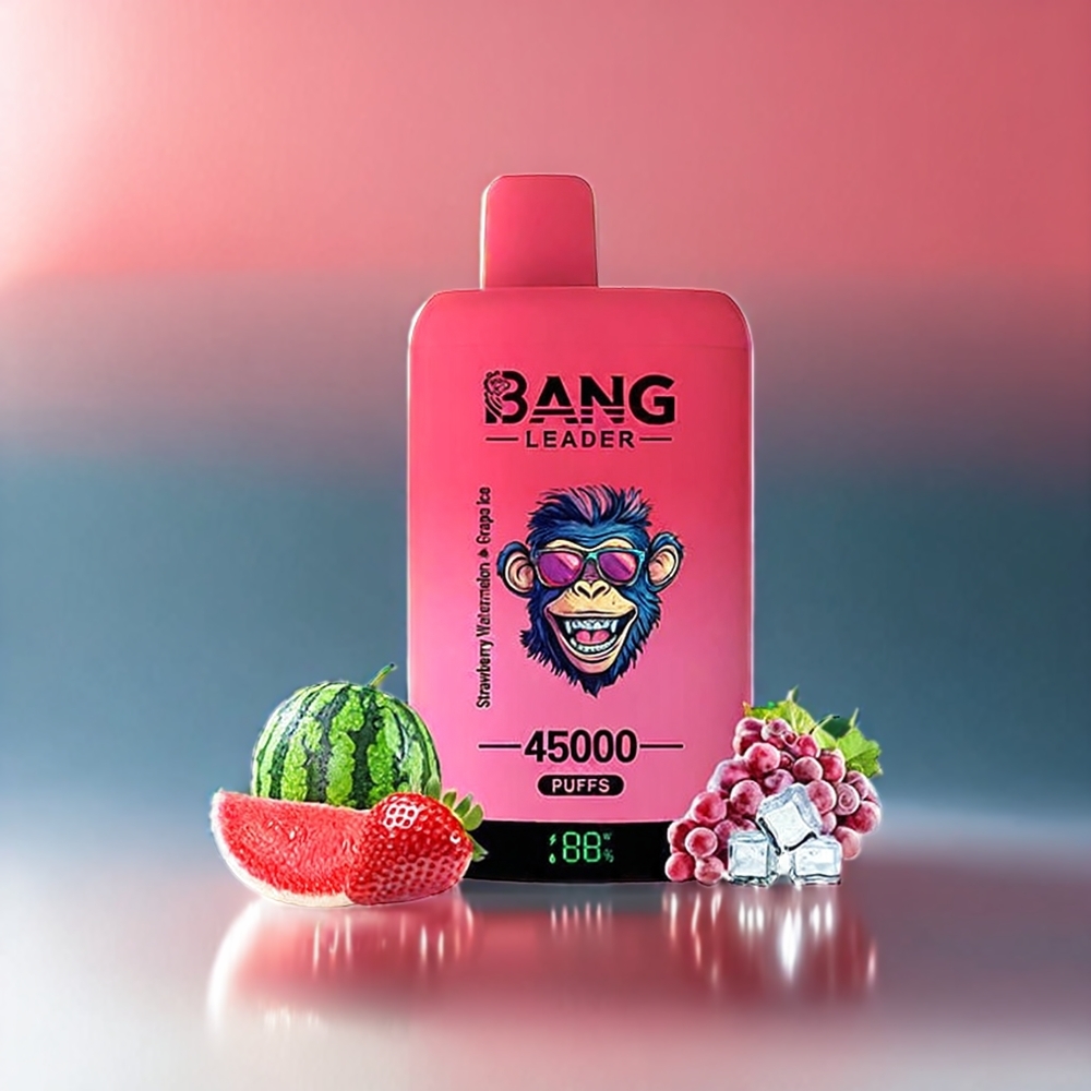 Bang Leader 45000 Puff vape monouso Italia Ingrosso - Fragola Anguria Uva Ghiaccio con Schermo Intelligente, Tipo-C, Doppio Gusto 2-in-1