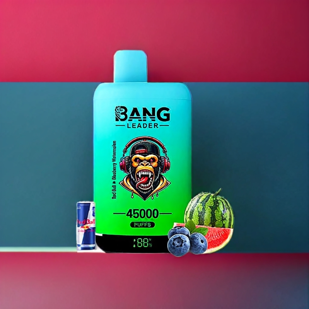 Bang Leader 45000 Puff vape monouso Italia Ingrosso Mirtillo Anguria Rossa con Schermo Intelligente, Porta USB Type-C e Doppio Gusto 2-in-1, 0%-5% Nicotina