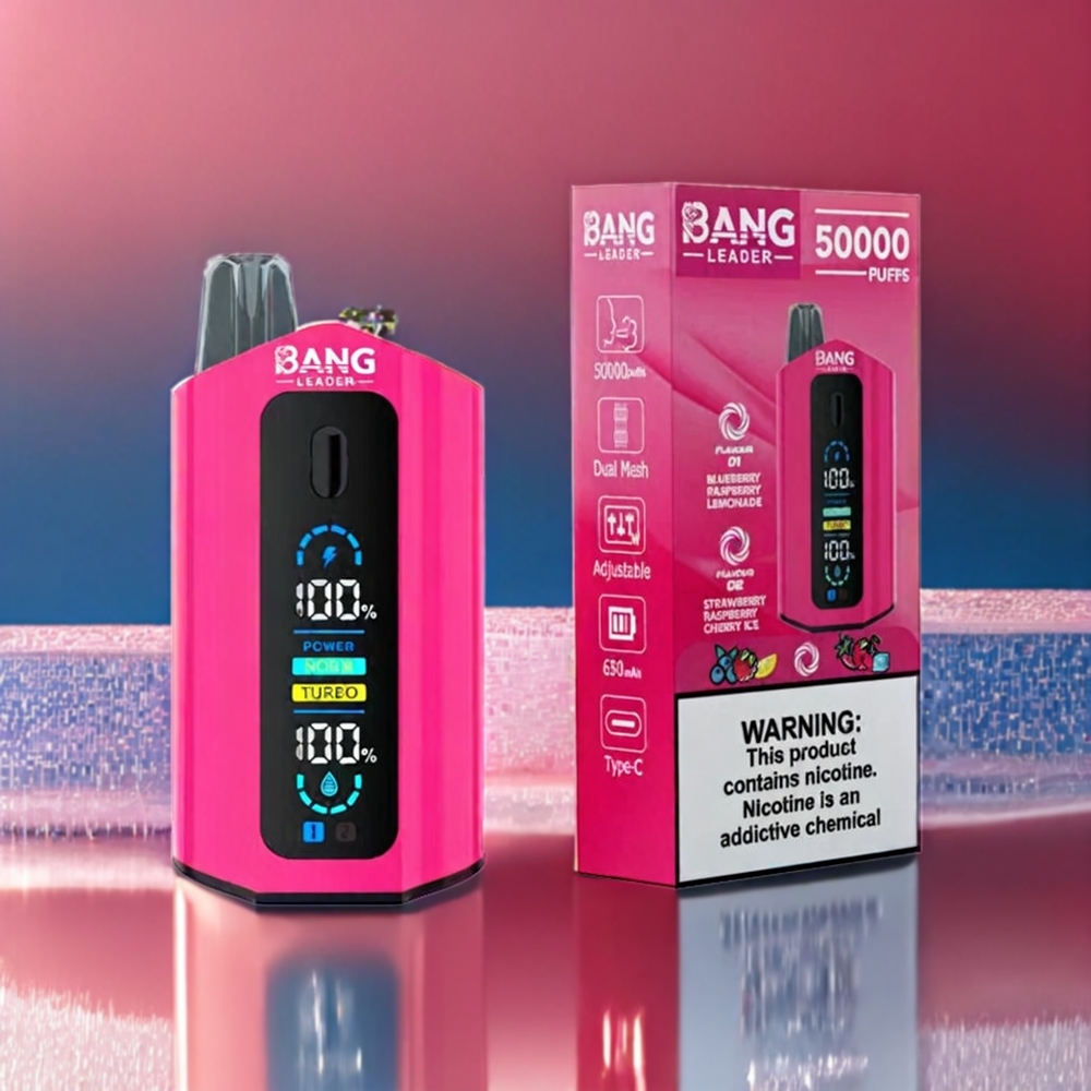 Bang Leader 50000 Puff Italia Ingrosso vape monouso Mirtillo Lampone Limonata Fragola Lampone Ciliegia Ghiaccio con Batteria 13400mAh e 36ml di E-liquid
